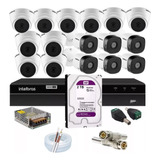 Kit Cftv Intelbras 16 Cameras 1120 Dvr 16 Canais 2tb
