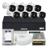 Kit Cftv Intelbras 8 Câmeras Vhd 1230 Full Hd 1008 1t Purple