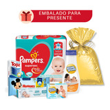Kit Chá De Bebê Embalado Presente Fralda Pampers Shamp Lenço