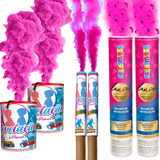 Kit Chá Revelação Fumaça Latão Bastão E Confete Festa 6 Und 