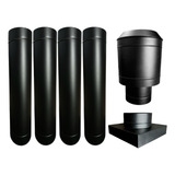 Kit Chaminé Churrasqueira Pré Moldada 200mm Preta 2 4 Metros