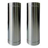 Kit Chaminé De Fogão A Lenha 100mm Em Inox 430 Com 2 Metros
