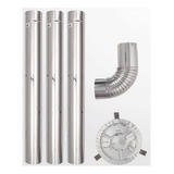 Kit Chaminé Fogão A Lenha Inox N 1 110mm X 1 0mt 5 Peças