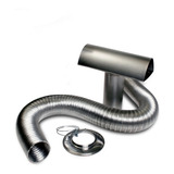 Kit Chaminé P Aquecedor A Gás 80mm Tubo Alumínio 3m