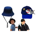 Kit Chapéu Bucket Boné Infantil Bebê Proteção Solar Full