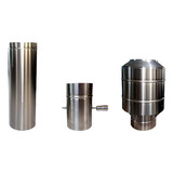 Kit Chapéu Canhão 150 Mm Inox 304 Registro Meio Cano 50 Cm