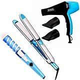 Kit Chapinha Super Nano Titanium Secador 8600w Modelador De Cachos Spiral 220v
