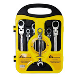 Kit Chave 7 Pçs Combinada C Catraca Articulada Profissional