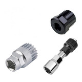 Kit Chave Bike Extrator Pedivela Caixa Central E Roda Livre