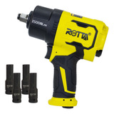 Kit Chave De Impacto 1 2 150kg Pneumática   4 Soquetes Rotta Cor Amarelo Frequência Ar