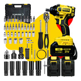 Kit Chave De Impacto 21v Parafusadeira Jogo Soquete 46pç