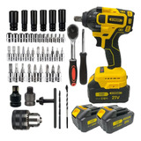 Kit Chave De Impacto 21v Parafusadeira Jogo Soquete 46pç