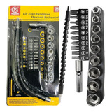 Kit Chave Fenda Philips Boca Bits Sextavada Cabo Extensor