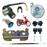 Kit Chave Ignição Contato Trava Fechadura Banco Biz125 06 08