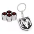 Kit Chaveiro Dodge Ram   4 Tampa Bico Pneu Válvula Cor Prateado