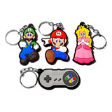 Kit Chaveiros Borracha Super Mario Luigi Peach Snes Nintendo