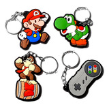 Kit Chaveiros Borracha Super Mario Yoshi Dk Snes Nintendo