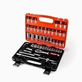 Kit Chaves Soquete 53 Peças- Catraca Reversível- Soquetes Sextavados E Bits- Barra Extensora- Maleta Organizadora