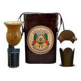 Kit Chimarrão Couro Legitimo Mate 1l Mateira Bolsa Alça