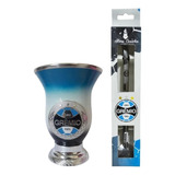 Kit Chimarrão Mate Bomba Aço Cuia Porongo Grêmio Tricolo