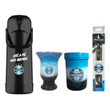 Kit Chimarrão Mate Bomba Cuia Porongo Porta Erva Grêmio