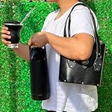 Kit Chimarrão Mateira Garrafa Termica Termolar Cuia Kit Terere 7 Peças 1 Litro Preto 