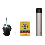 Kit Chimarrão Uruguaio Coquinho Bomba Inox Térmica E Erva