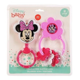 Kit Chocalho E Mordedor Disney Baby Minnie Mouse Rosa