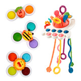 Kit Chocalho E Spinner Bebê Sensorial Brinquedo Infantil
