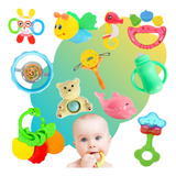 Kit Chocalho Mordedor Bebê Brinquedo Sensorial 13un Infantil