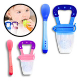 Kit Chupeta Alimentadora Para Frutas Colher Termosensível