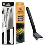 Kit Churrasco 3 Itens Garfo E Faca Manta Limpa Grelha