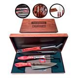 Kit Churrasco 3 Peças Tramontina Polywood Caixa Nome Gravado