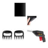 Kit Churrasco Acessórios Tapete Teflon Acendedor Garras Urso