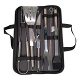 Kit Churrasco Aço Inox Com Maleta Churrasqueiro Profissional