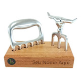 Kit Churrasco Com Garfo Tridente Garra De Urso Suporte