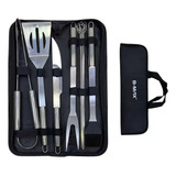 Kit Churrasco Facas De Inox Profissional 9 Pçs E Estojo Bmax