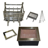 Kit Churrasqueira Braseiro Gourmet De Embutir 70x45
