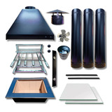 Kit Churrasqueira Completa Coifa 80x60 Braseiro 50x40 Tubos