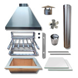Kit Churrasqueira Completa Coifa Inox 90x60 E Braseiro 50x40