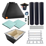 Kit Churrasqueira Gourmet Makeer Aço Suporte Fundo 0354 P