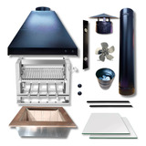Kit Churrasqueira Grill Elevação Coifa 80x60 Braseiro 50x40