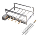 Kit Churrasqueira Rotativa 5 Esp 71 5cm Com Brinde Espeto