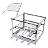 Kit Churrasqueira Suporte Inox Grelha Moeda 55cm Comprimento