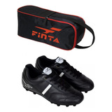 Kit Chuteira Campo Couro Com Porta Chuteira Futebol Brinde