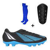 Kit Chuteira Campo Infantil Penalty Y 3 Meião Caneleira Pt