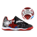 Kit Chuteira Indoor   Bola Dray Marvel Homem Aranha   Preto