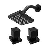 Kit Chuveiro Ducha Quadrada Banheiro Lavatório - 2 Acabamentos De Registro Padrão Deca 16 Estrias Preto