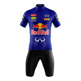 Kit Ciclismo Masculino Pro Tour Bermuda E Camisa Red Bull