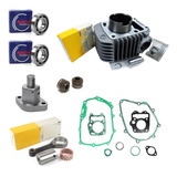 Kit Cilindro C Rolamentos Acionador Biela Retentor Válulas Jogo Juntas Biz125 Carburada